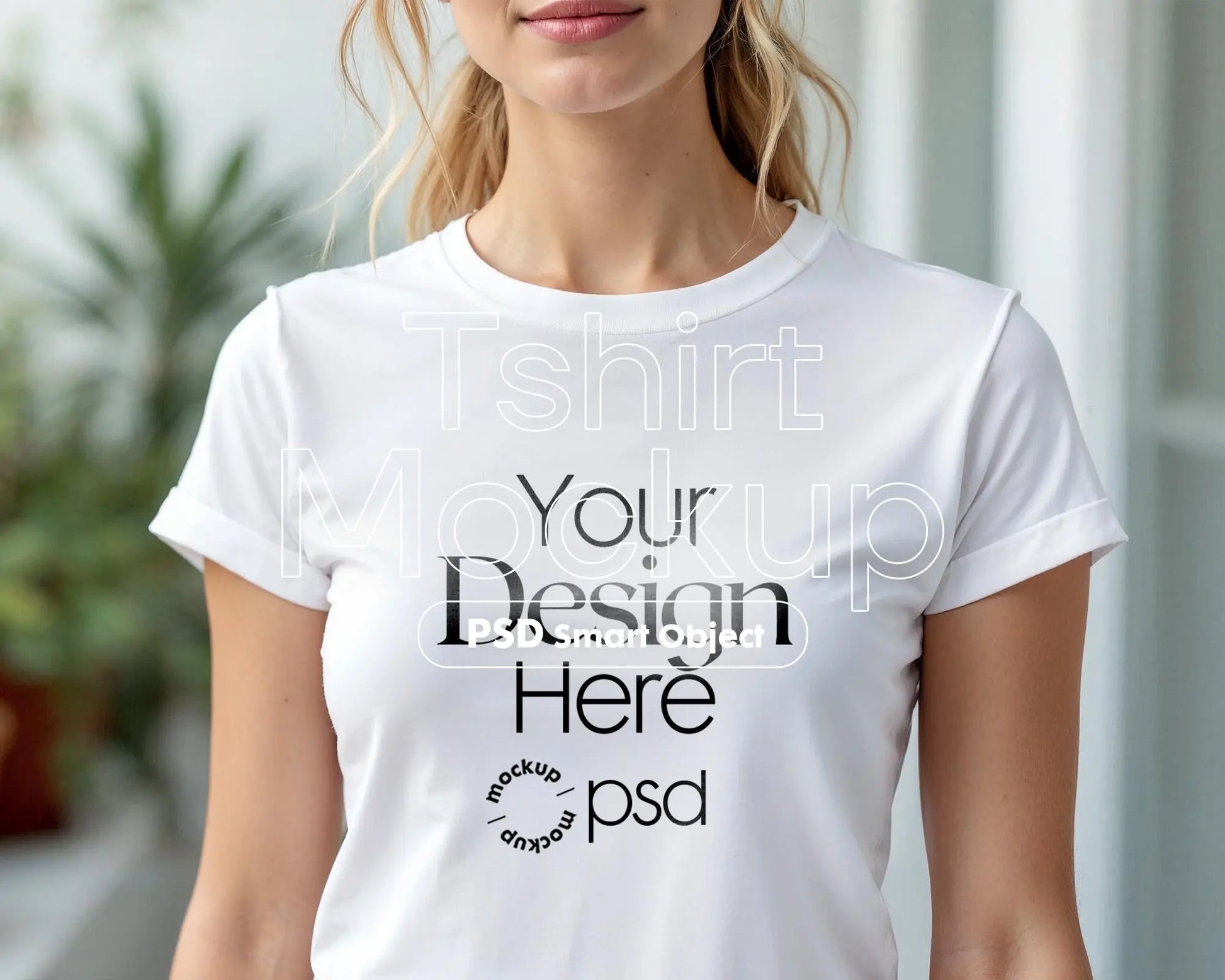 Woman White T-Shirt Mockup PSD | Gildan 64000 & Bella Canvas 3001 Models | Print on Demand Tee Mockups