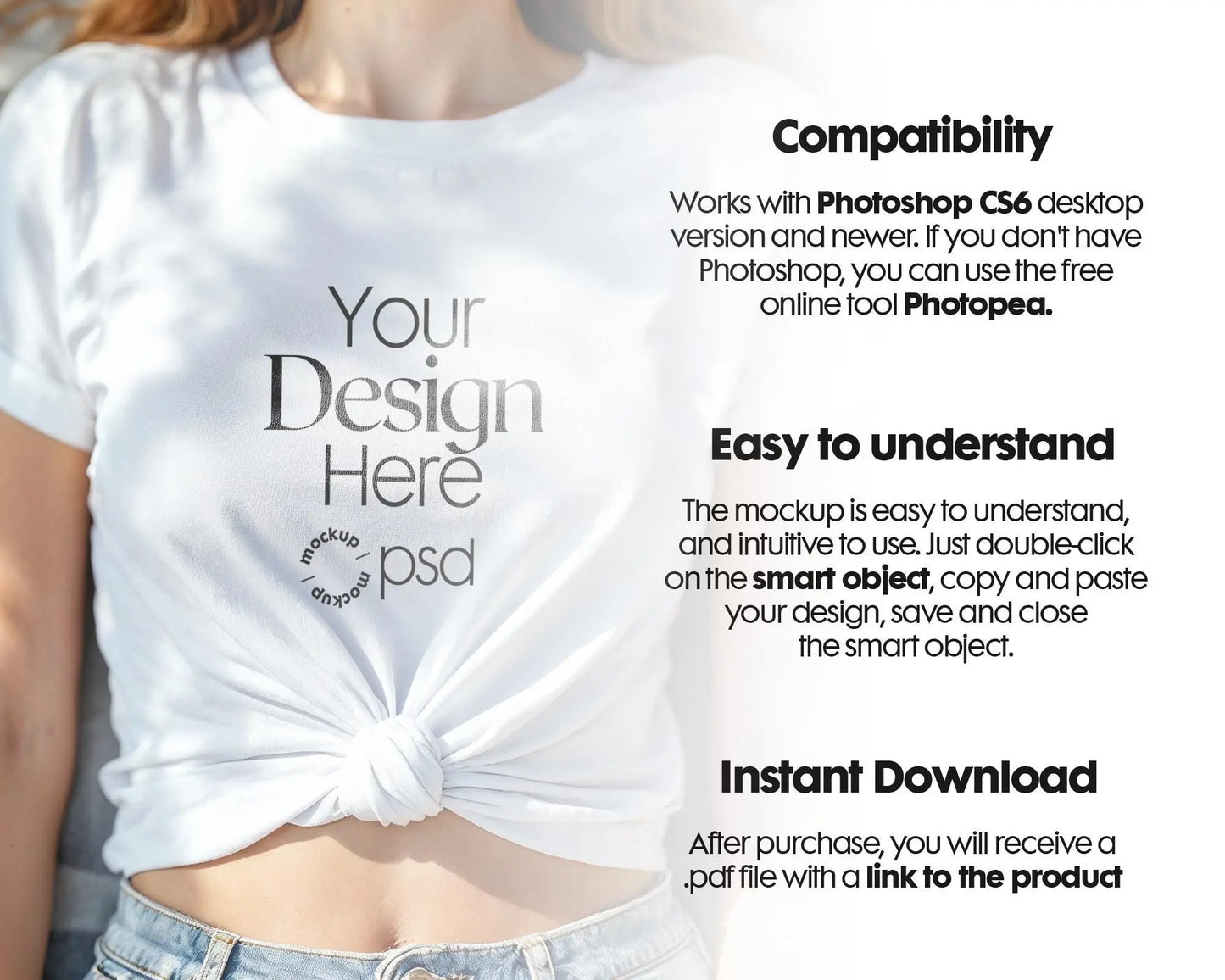 Bella Canvas 3001 White Shirt Mockup | Summer T-Shirt Model Mockup | High-Quality Bella Canvas Mockup for Design Preview