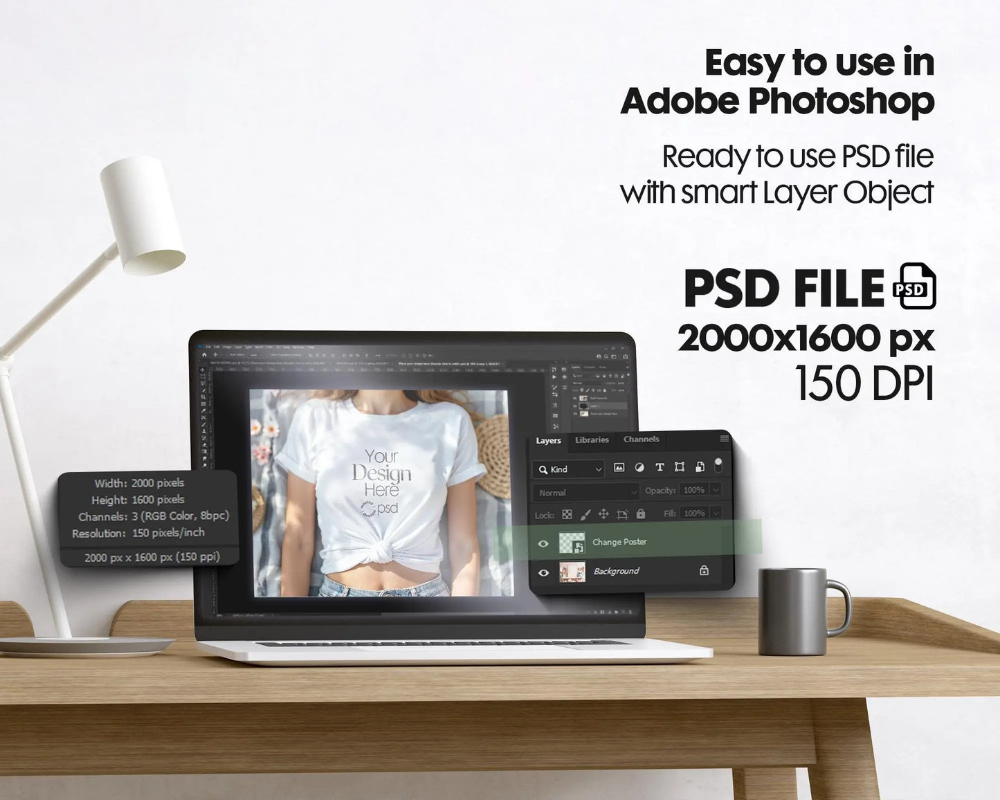 Bella Canvas 3001 White Shirt Mockup | Summer T-Shirt Model Mockup | High-Quality Bella Canvas Mockup for Design Preview