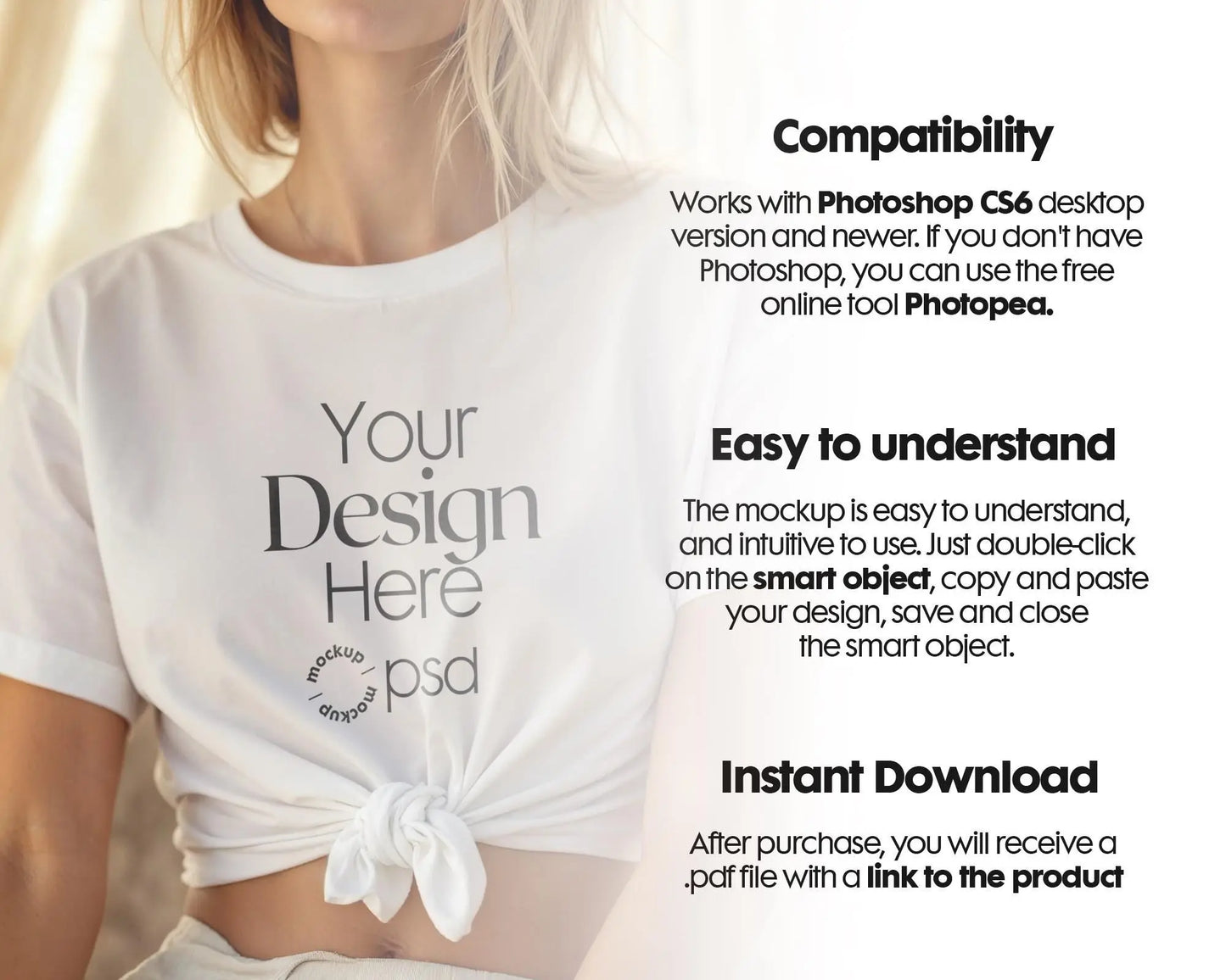 Bella Canvas 3001 White Shirt Mockup PSD | Summer T-Shirt Model Mockup | High-Quality Bella Canvas Mockup for Design Preview