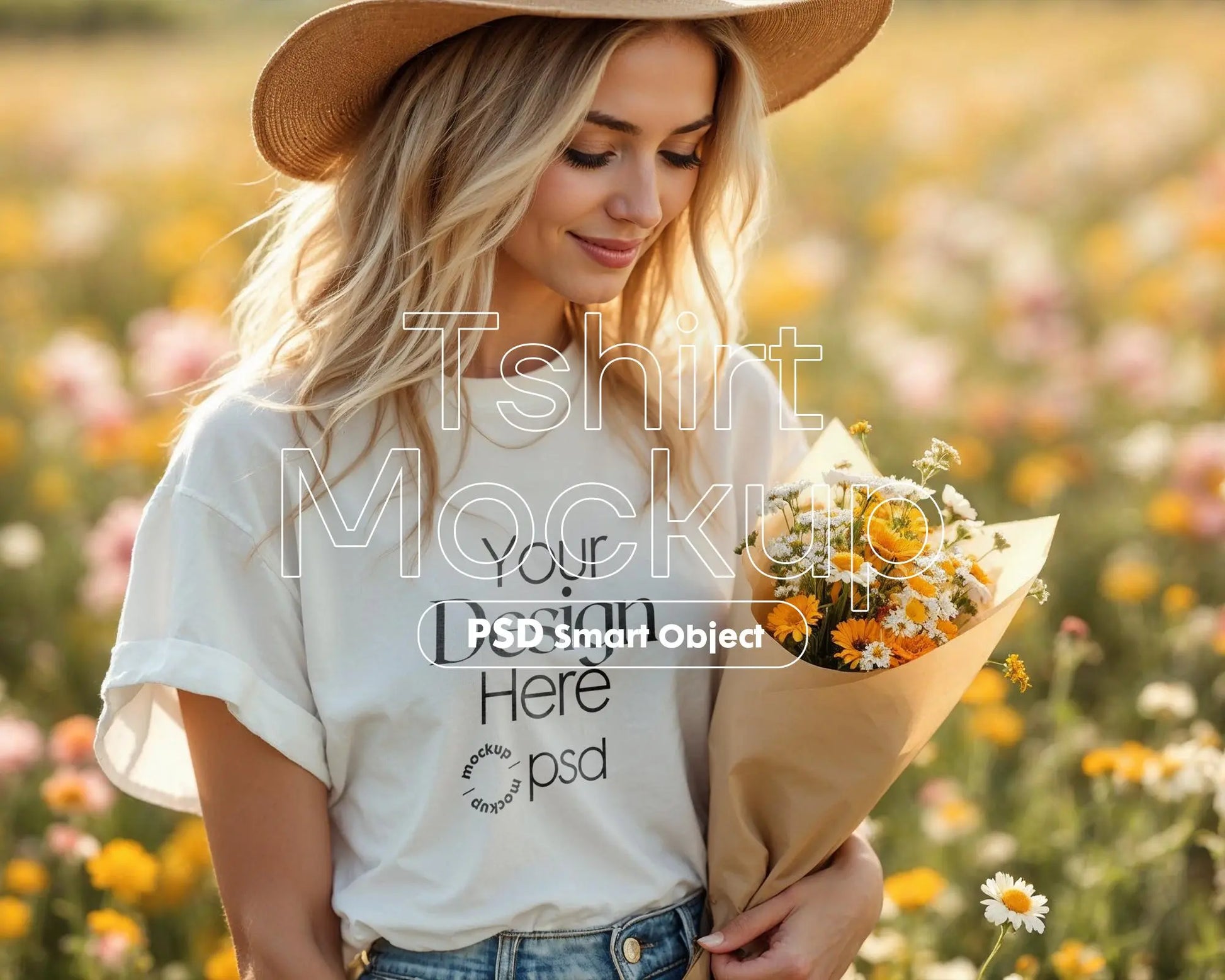 Bella Canvas 3001 White Shirt Mockup | Summer T-Shirt Model Mockup | High-Quality Bella Canvas Mockup for Design Preview