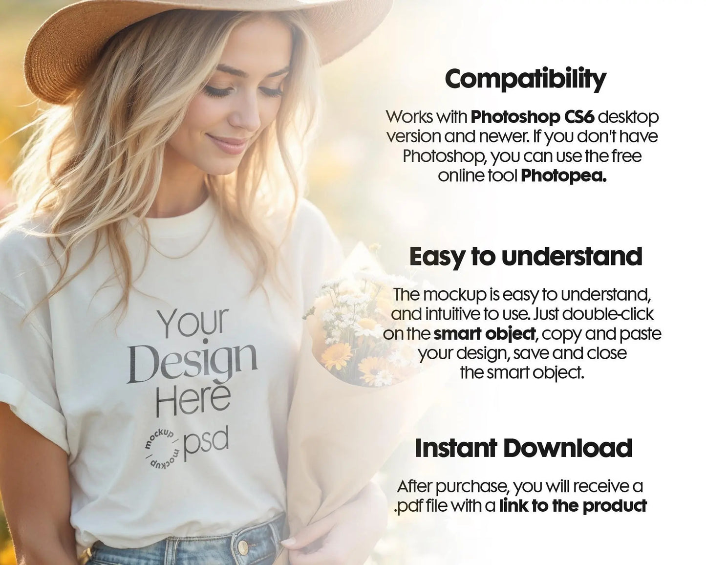 Bella Canvas 3001 White Shirt Mockup | Summer T-Shirt Model Mockup | High-Quality Bella Canvas Mockup for Design Preview