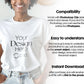 Boho T-Shirt Mockup for Bella Canvas 3001 & Gildan 64000 – African American Model, White Rolled Sleeve Tee, Natural Light Scene