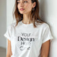 Woman White T-Shirt Mockup PSD | Gildan 64000 & Bella Canvas 3001 Print on Demand Tee Mockups for Designers, Boho Style Tshirt