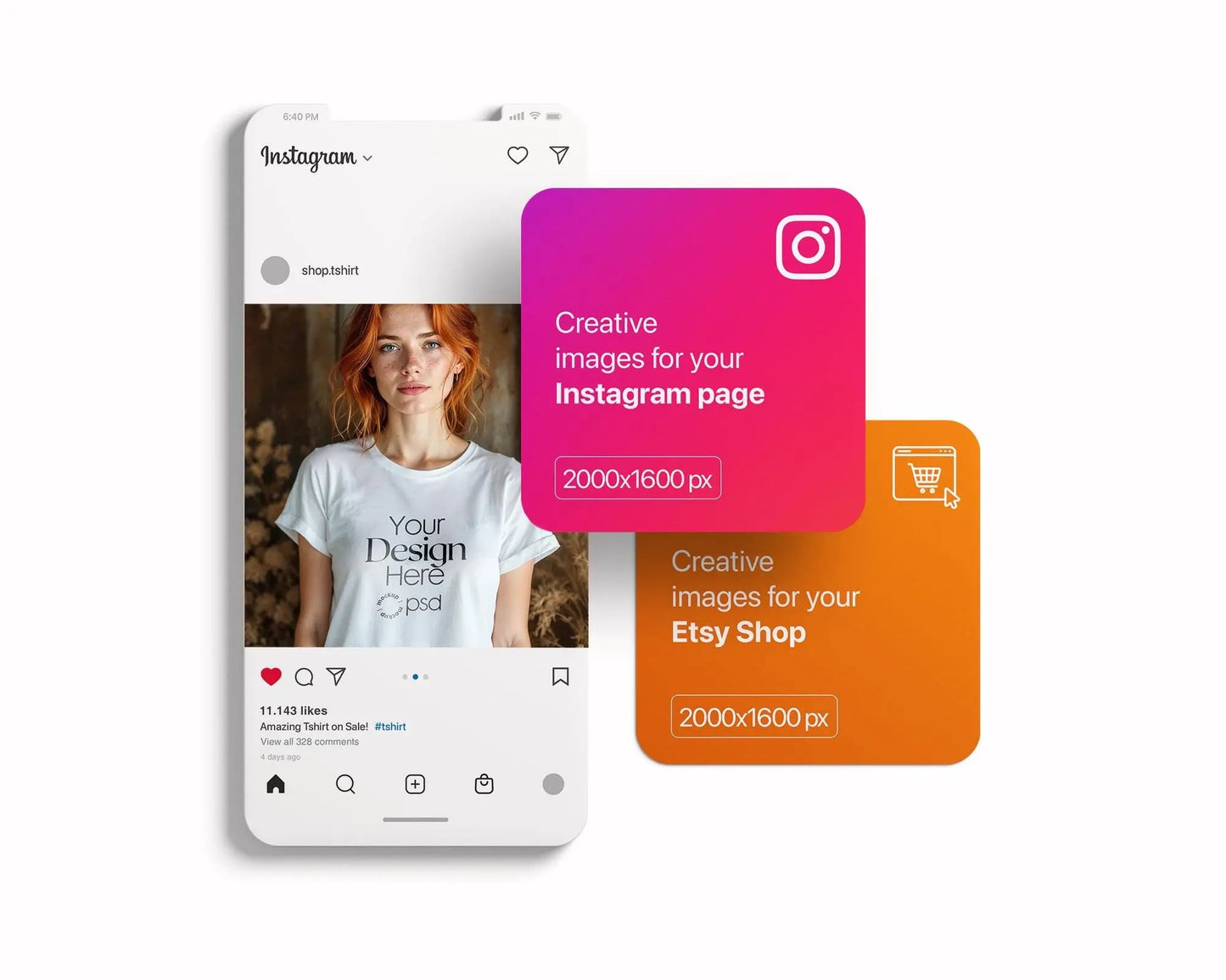 Woman White T-Shirt Mockup PSD | Gildan 64000 & Bella Canvas 3001 Print on Demand Tee Mockups for Designers, Boho Style Tshirt