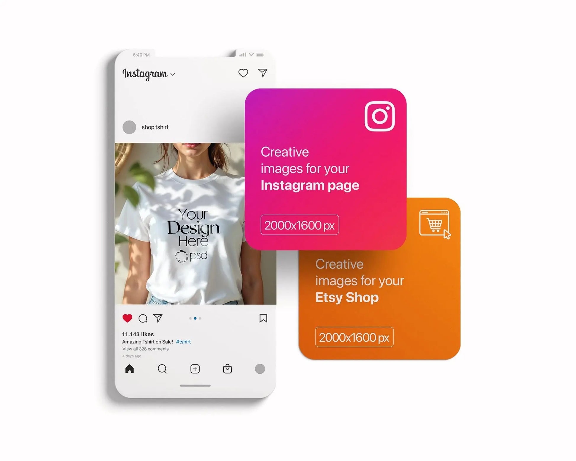 Woman White T-Shirt Mockup PSD | Gildan 64000 & Bella Canvas 3001 Print on Demand Tee Mockups for Designers, Boho Style Tshirt