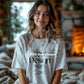 Woman White T-Shirt Mockup PSD | Gildan 64000 & Bella Canvas 3001 Print on Demand Tee Mockups for Designers, Boho Style Tshirt