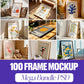 100+ Frame Mockup Bundle PSD Mega Set, Wall Art Frames Mockups for Digital and Print Design