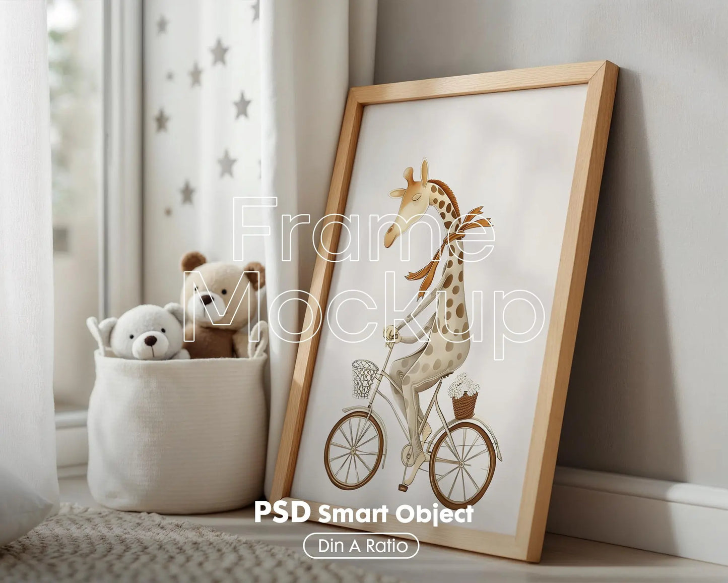 Frame Nursery Mockup in Home Interior PSD | Nursery Frame Mockup Frames | Nursery Wall Poster | Poster Shop Mockup