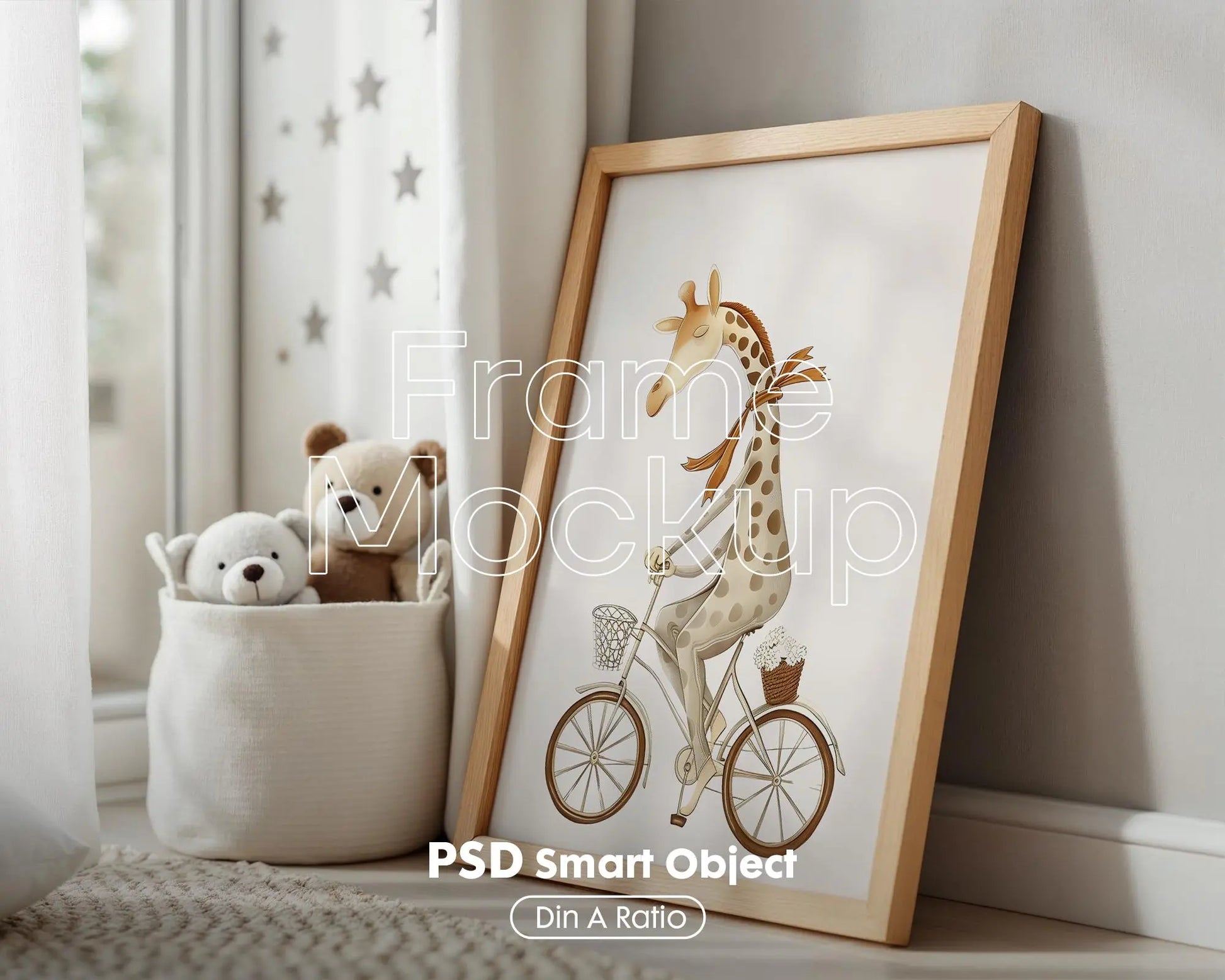 Frame Nursery Mockup in Home Interior PSD | Nursery Frame Mockup Frames | Nursery Wall Poster | Poster Shop Mockup