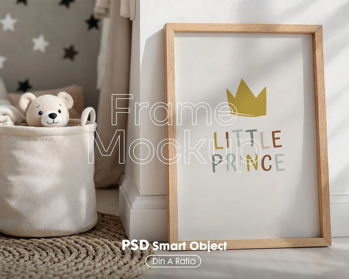 Frame Nursery Mockup in Home Interior PSD | Nursery Frame Mockup Frames | Nursery Wall Poster | Poster Shop Mockup