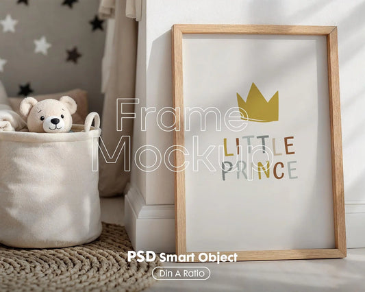 Frame Nursery Mockup in Home Interior PSD | Nursery Frame Mockup Frames | Nursery Wall Poster | Poster Shop Mockup