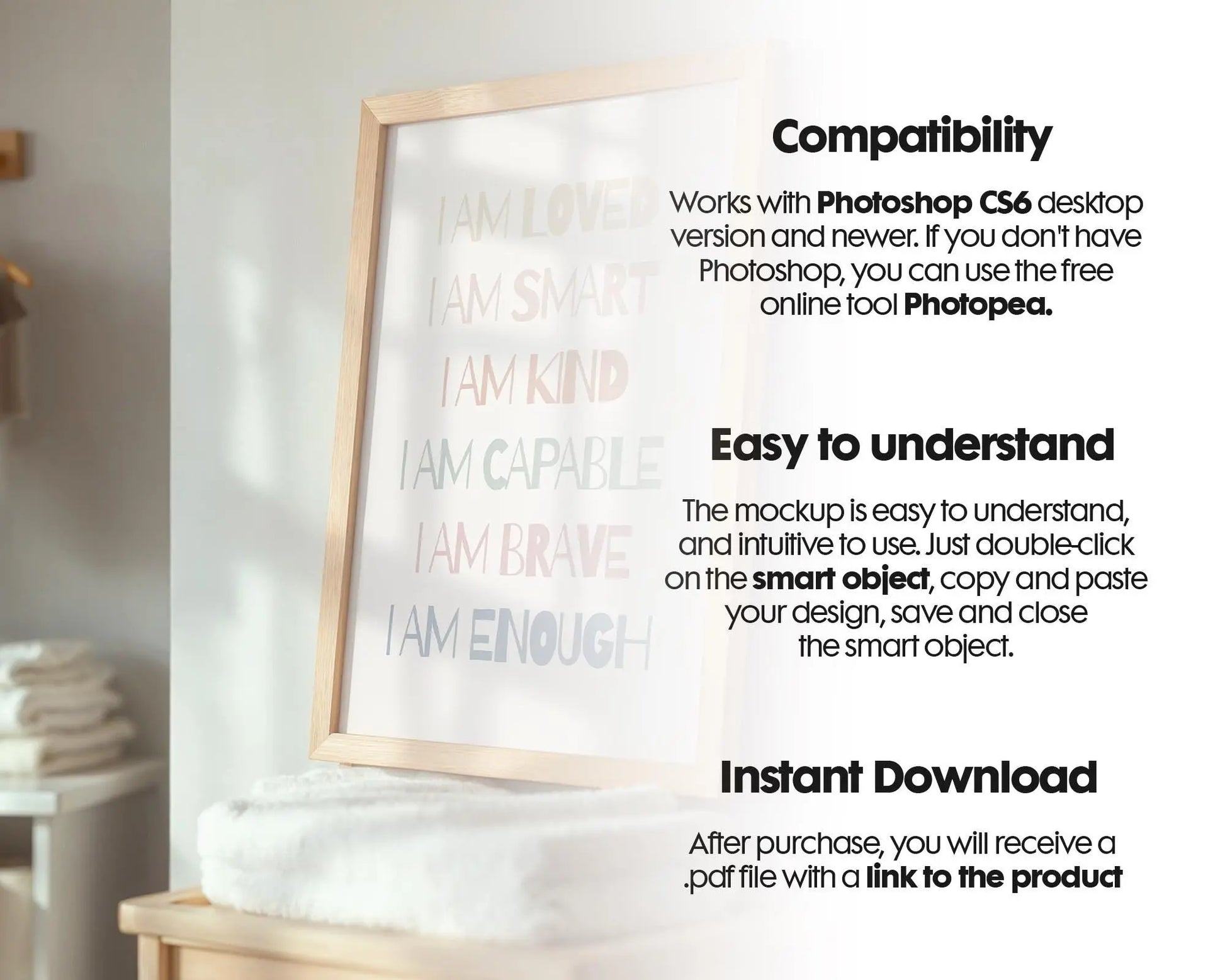 Frame Nursery Mockup in Home Interior PSD | Nursery Frame Mockup Frames | Nursery Wall Poster | Poster Shop Mockup