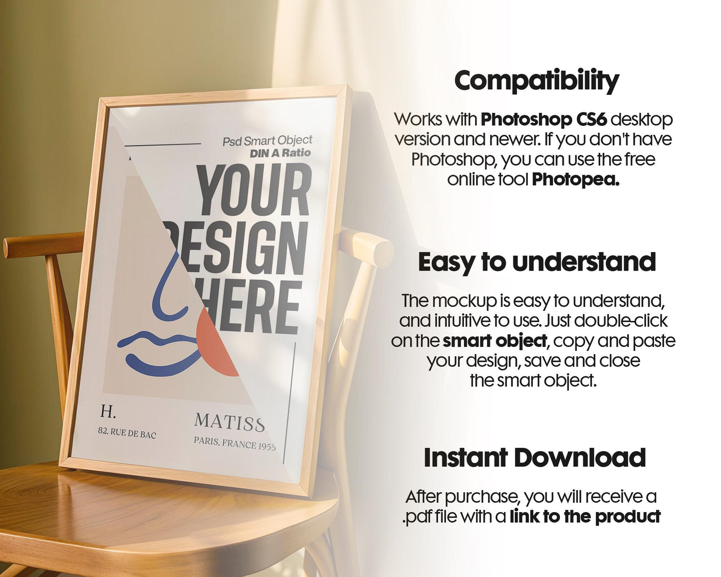 DIN A Frame Mockup Collection for Wall Art & Posters | Digital Print Display Templates for Artwork and Poster Shops