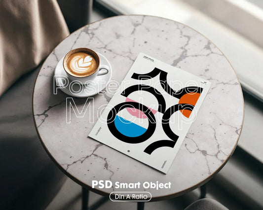Vertical Poster Paper Mockup PSD with Smart Object | Din A Ratio Photoshop Template for Wall Art & Prints