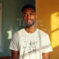 Male Model White T-Shirt Mockup PSD, Gildan & Bella Canvas 3001, African Model Tee Template for Custom Apparel Design