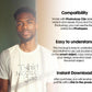Male Model White T-Shirt Mockup PSD, Gildan & Bella Canvas 3001, African Model Tee Template for Custom Apparel Design