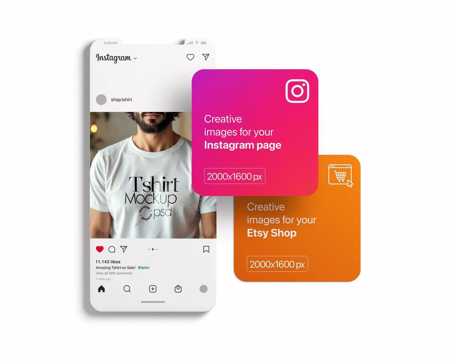 Male Model White T-Shirt Mockup PSD - Gildan & Bella Canvas 3001 Template for Custom Apparel Design, PSD Smart Object