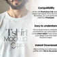 Male Model White T-Shirt Mockup PSD - Gildan & Bella Canvas 3001 Template for Custom Apparel Design, PSD Smart Object