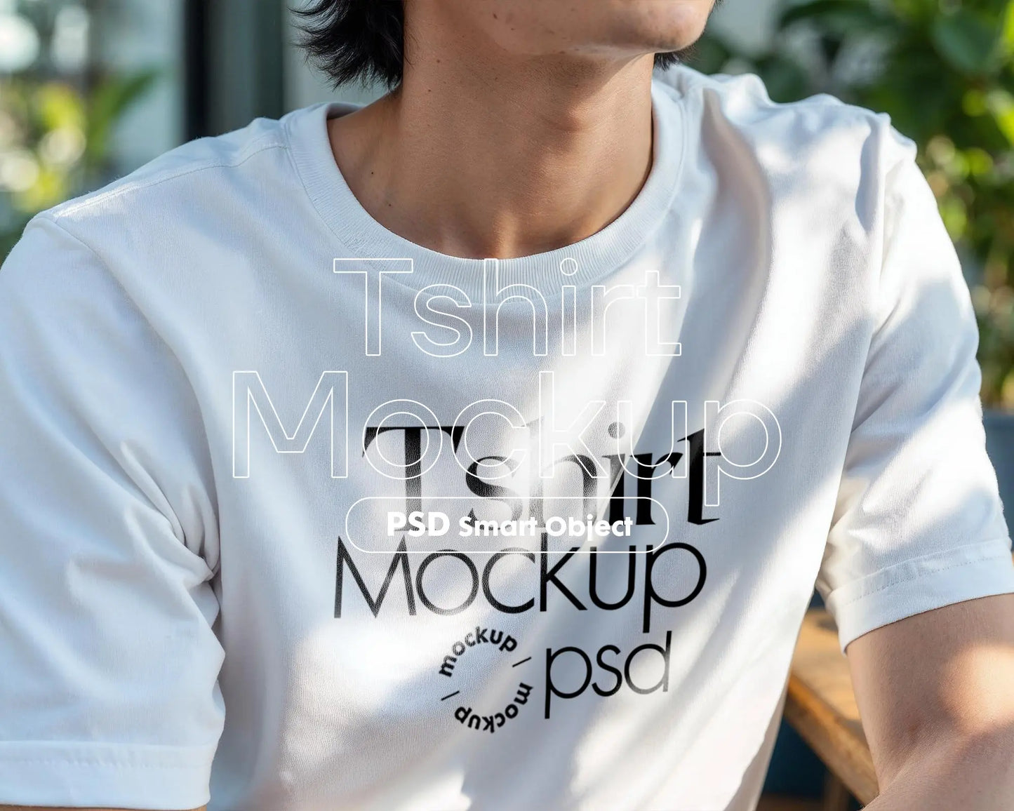 Male Model White T-Shirt Mockup PSD - Gildan & Bella Canvas 3001 Template for Custom Apparel Design, PSD Smart Object
