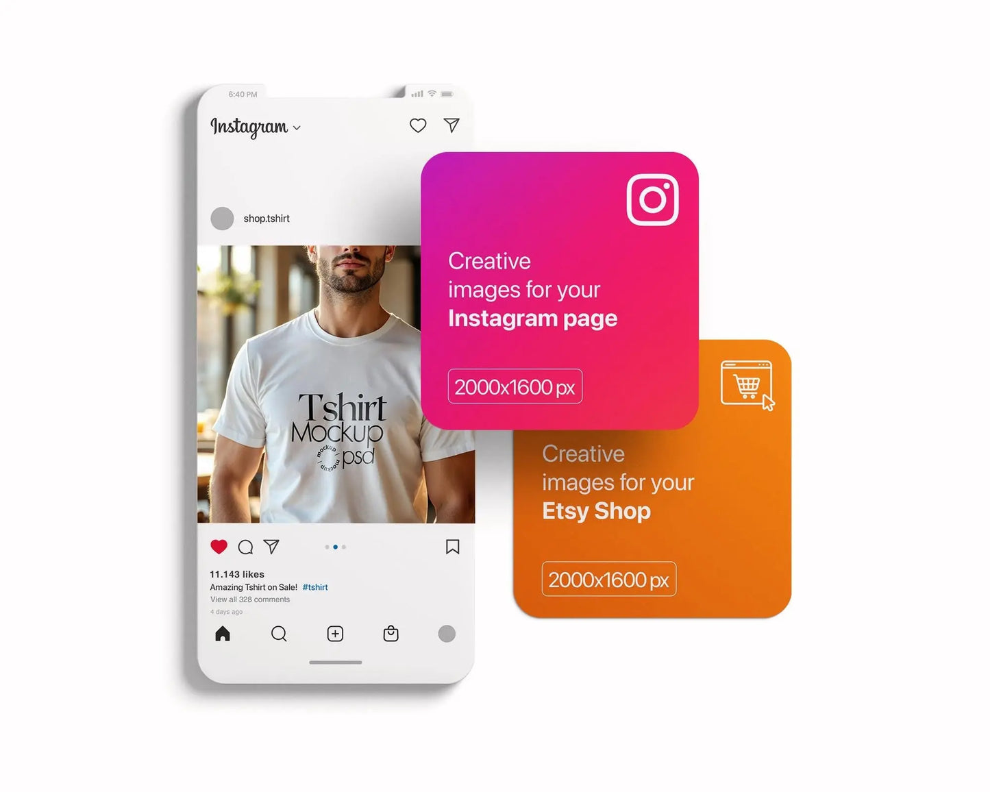 Male Model White T-Shirt Mockup PSD - Gildan & Bella Canvas 3001 Template for Custom Apparel Design, PSD Smart Object