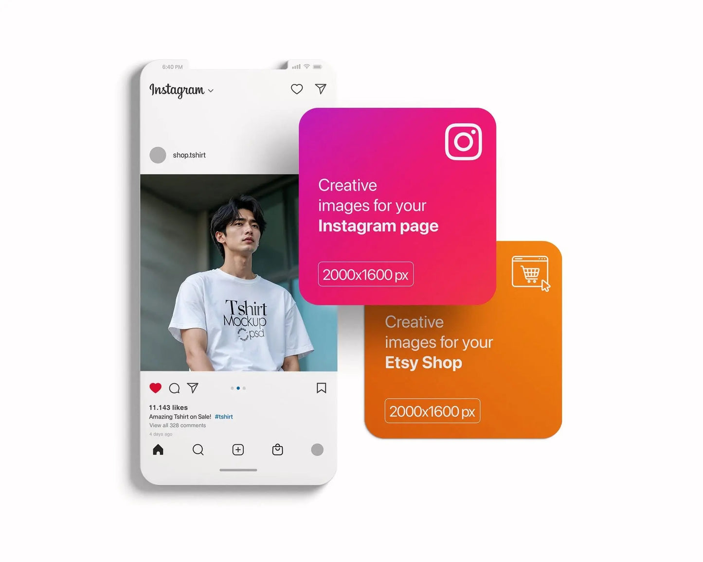 Male Model White T-Shirt Mockup PSD - Gildan & Bella Canvas 3001 Template for Custom Apparel Design, PSD Smart Object