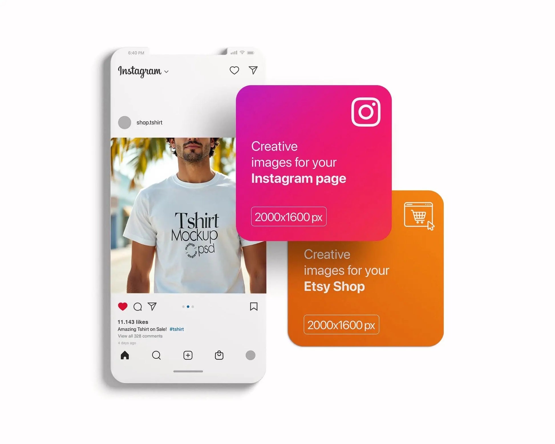 Male Model White T-Shirt Mockup PSD - Gildan & Bella Canvas 3001 Template for Custom Apparel Design, PSD Smart Object