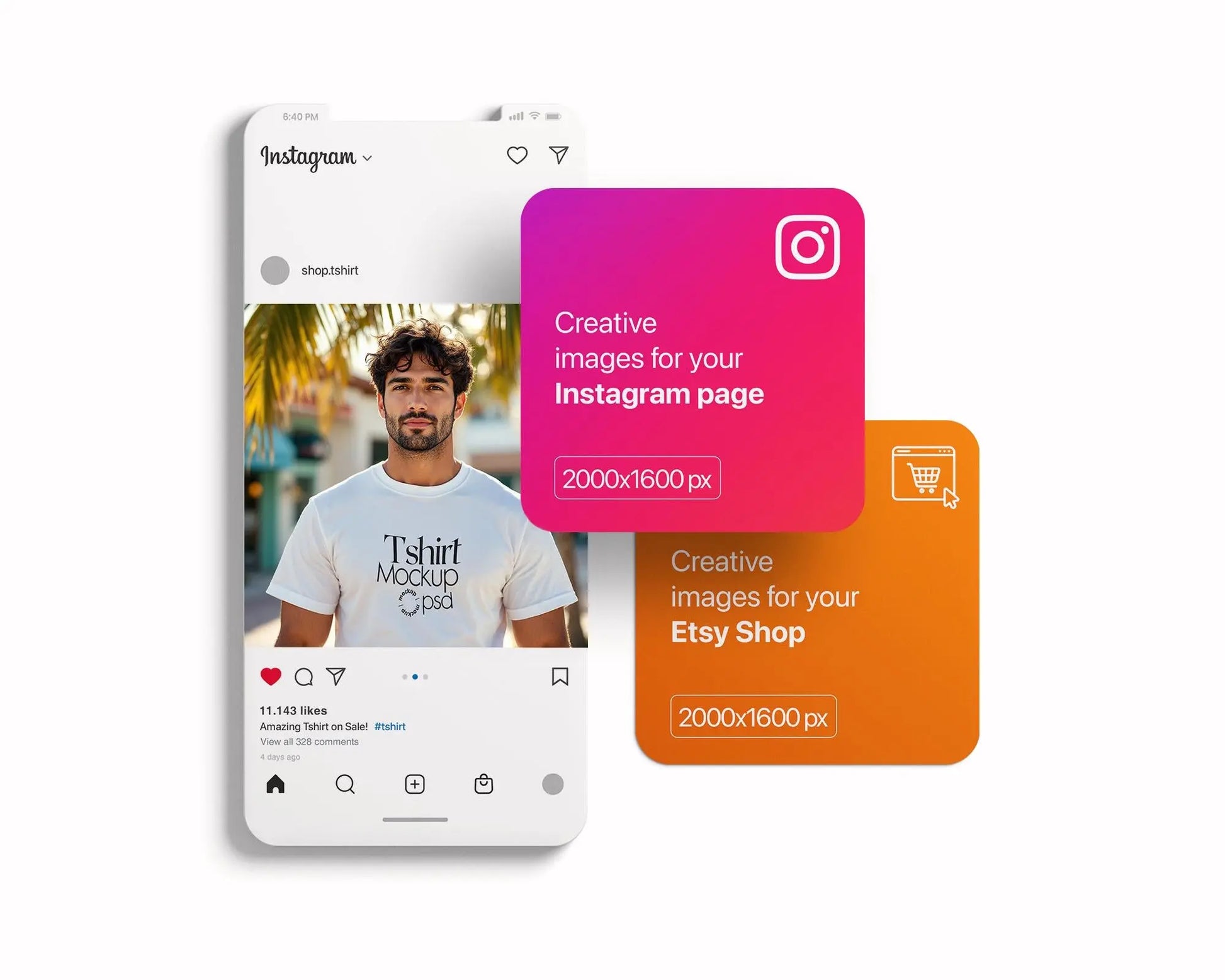 Male Model White T-Shirt Mockup PSD - Gildan & Bella Canvas 3001 Template for Custom Apparel Design, PSD Smart Object