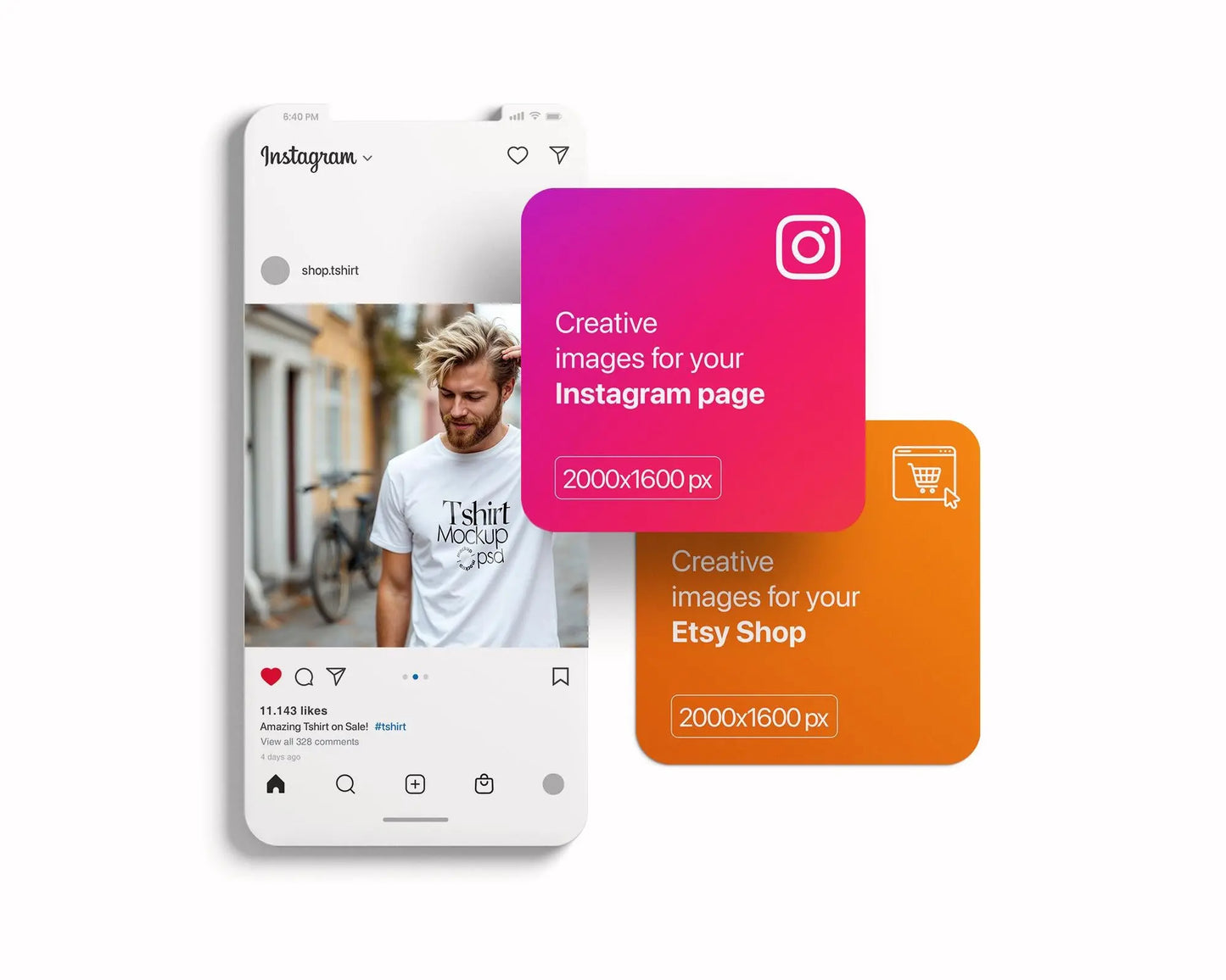 Male Model White T-Shirt Mockup PSD - Gildan & Bella Canvas 3001 Template for Custom Apparel Design, PSD Smart Object