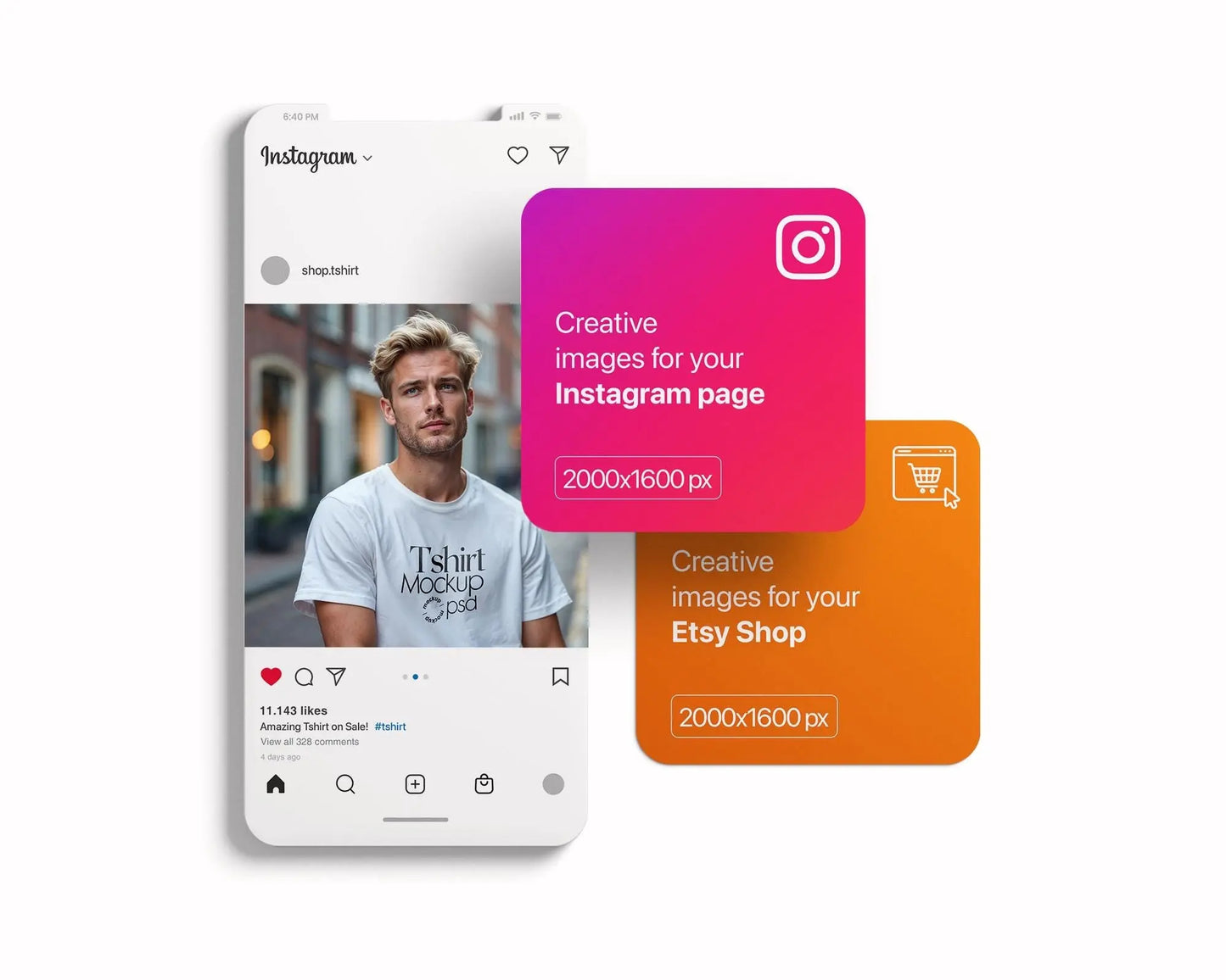 Male Model White T-Shirt Mockup PSD - Gildan & Bella Canvas 3001 Template for Custom Apparel Design, PSD Smart Object