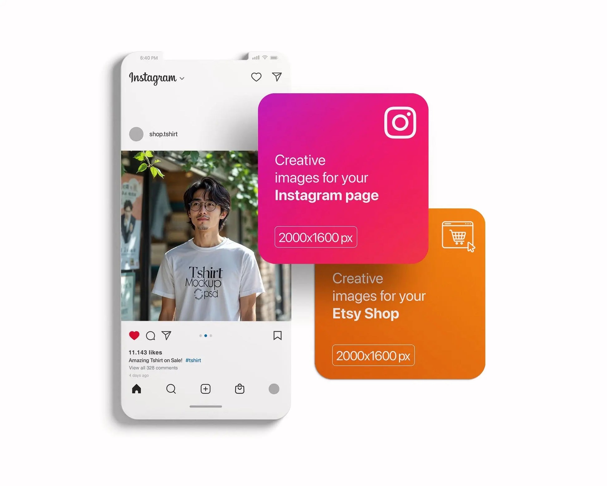 Male Model White T-Shirt Mockup PSD - Gildan & Bella Canvas 3001 Template for Custom Apparel Design, PSD Smart Object