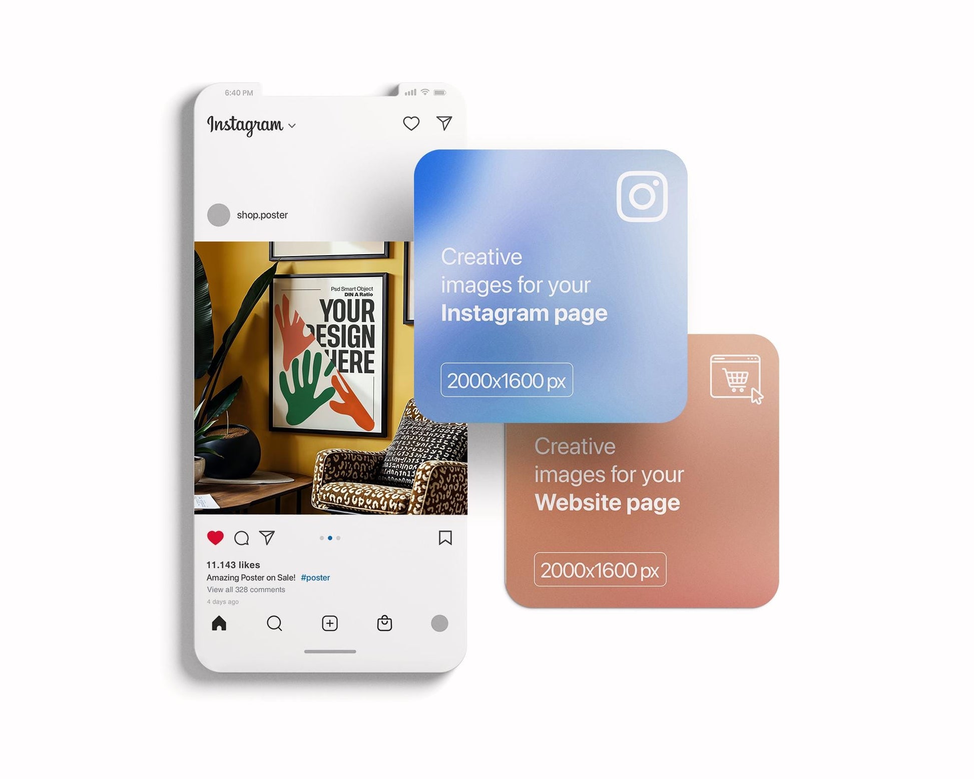 Interior Frame Mockup PSD | DIN A Artwork & Wall Art Poster Mockup for Interior Design Display