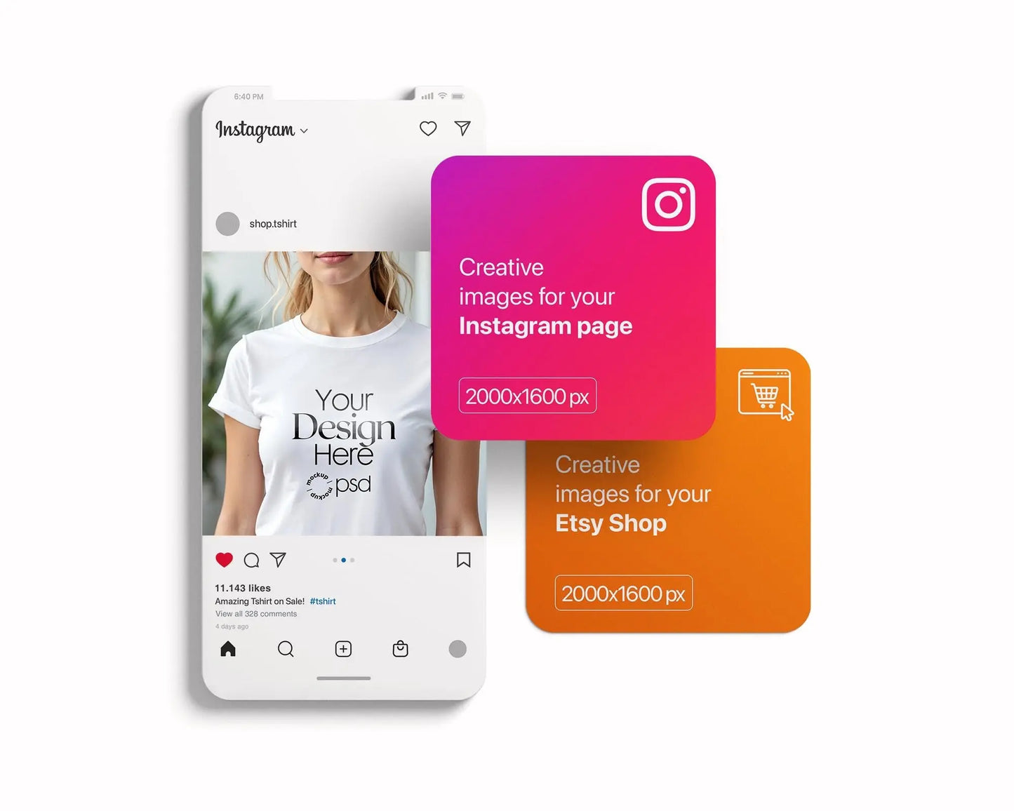 Woman White T-Shirt Mockup PSD | Gildan 64000 & Bella Canvas 3001 Models | Print on Demand Tee Mockups