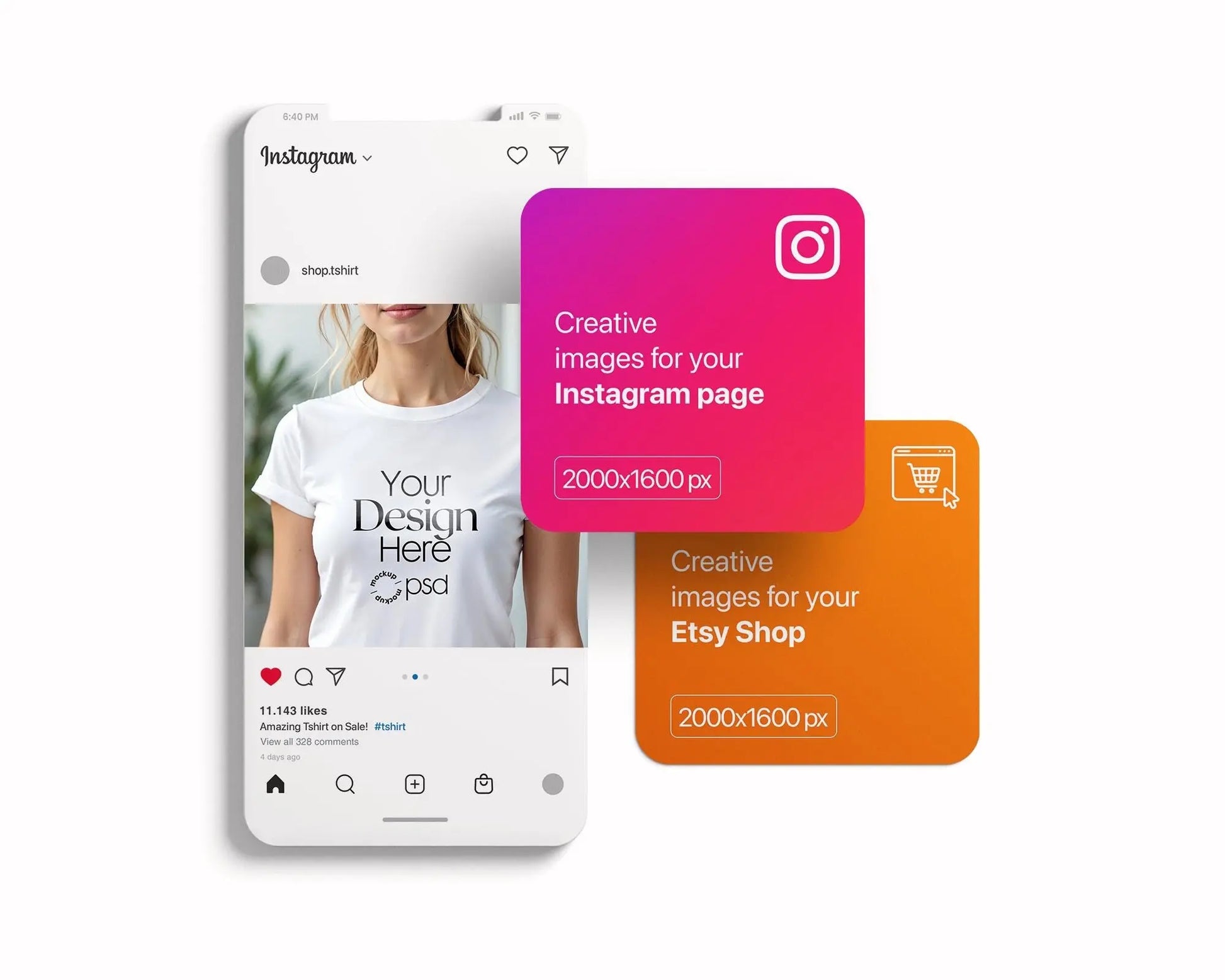 Woman White T-Shirt Mockup PSD | Gildan 64000 & Bella Canvas 3001 Models | Print on Demand Tee Mockups