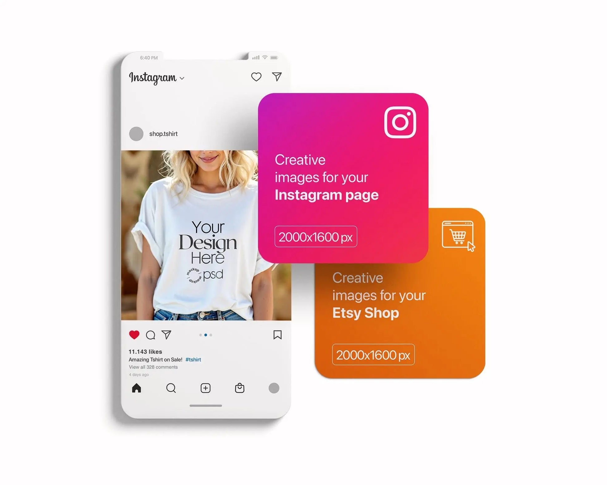 Woman White T-Shirt Mockup PSD | Gildan 64000 & Bella Canvas 3001 Print on Demand Tee Mockups for Designers, Boho Style Tshirt