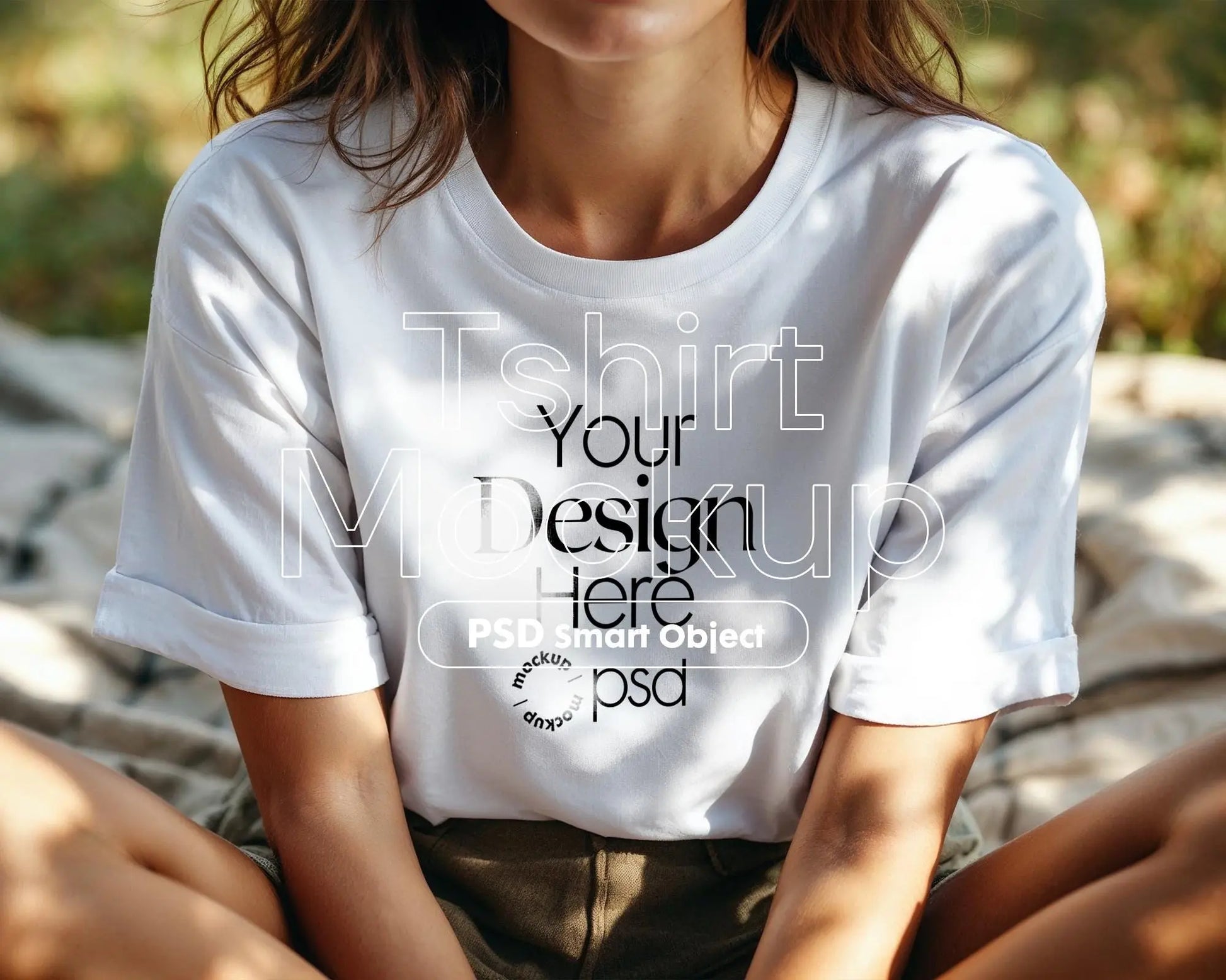 Bella Canvas 3001 White Shirt Mockup PSD | Summer T-Shirt Model Mockup | High-Quality Bella Canvas Mockup for Design Preview