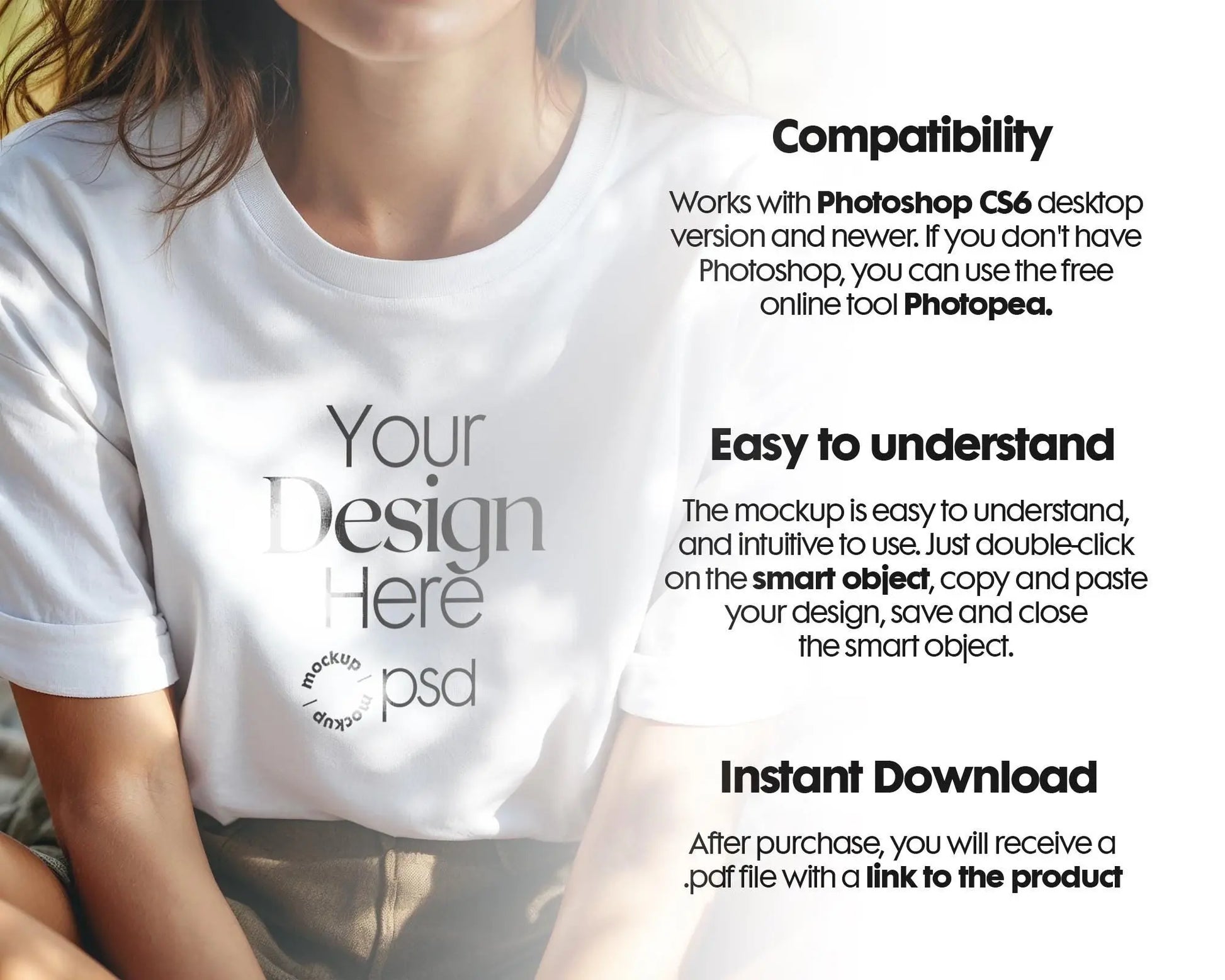 Bella Canvas 3001 White Shirt Mockup PSD | Summer T-Shirt Model Mockup | High-Quality Bella Canvas Mockup for Design Preview