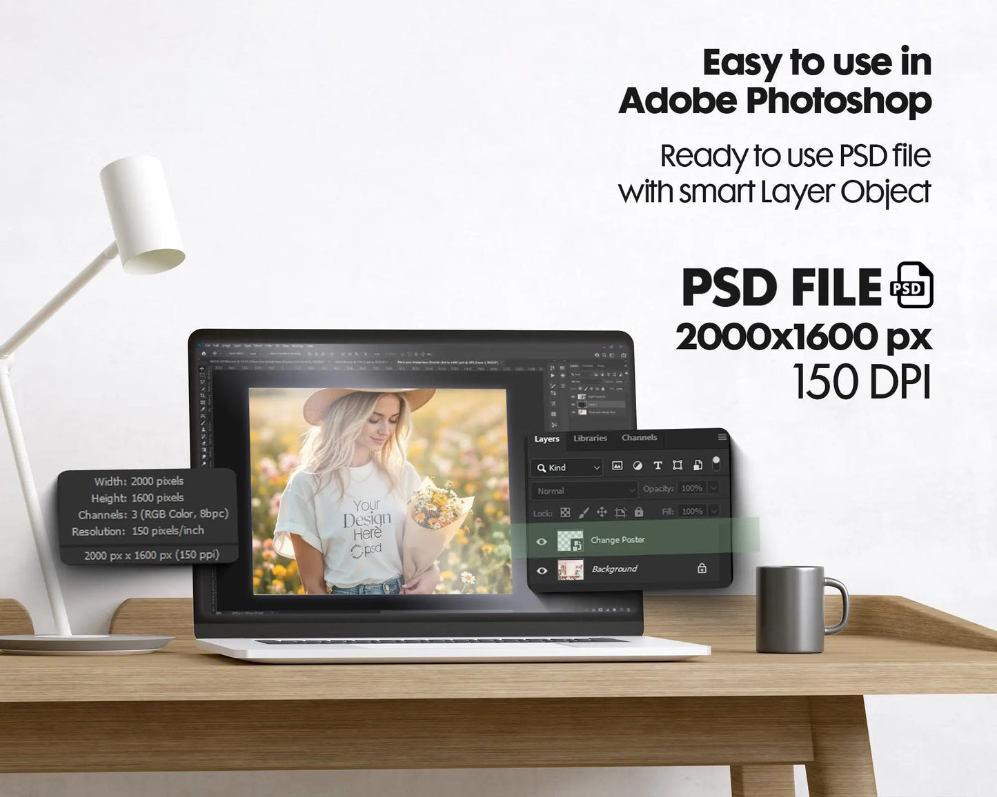 Bella Canvas 3001 White Shirt Mockup | Summer T-Shirt Model Mockup | High-Quality Bella Canvas Mockup for Design Preview