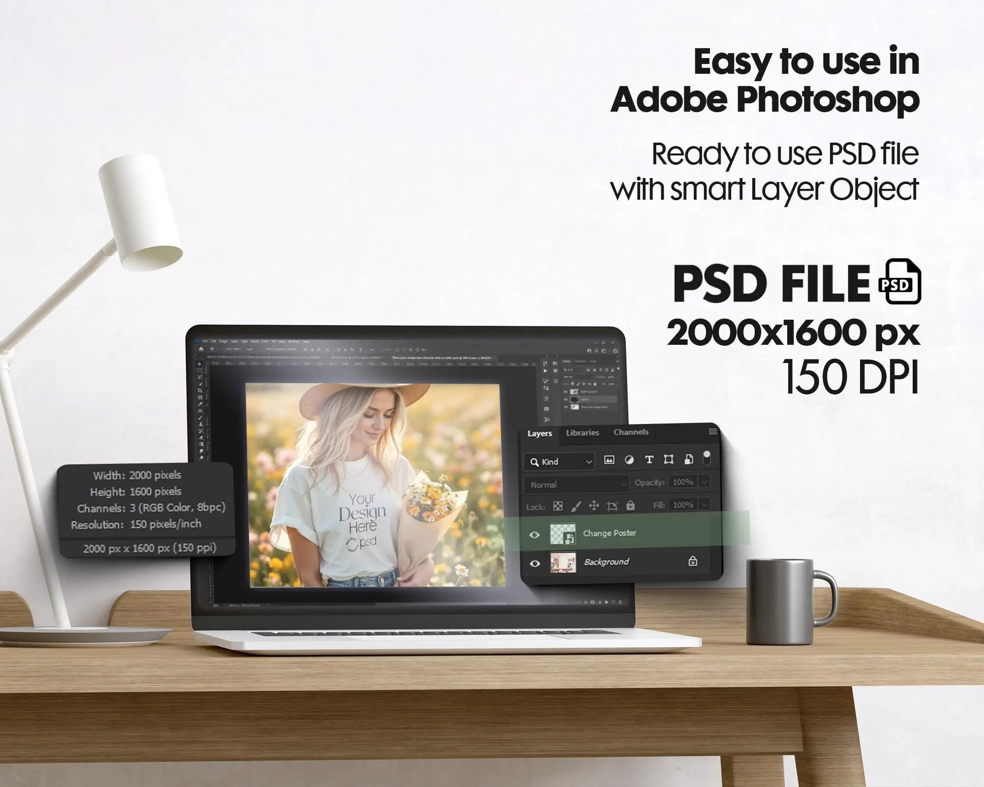 Bella Canvas 3001 White Shirt Mockup | Summer T-Shirt Model Mockup | High-Quality Bella Canvas Mockup for Design Preview