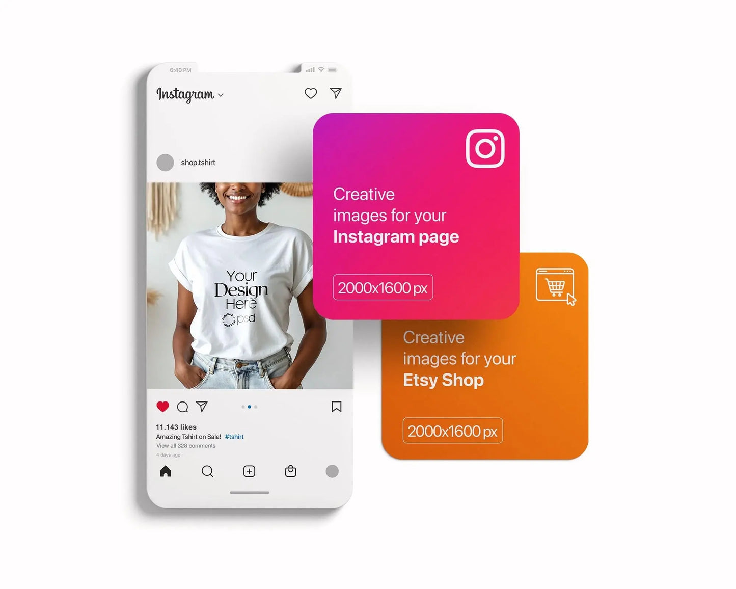 Boho T-Shirt Mockup for Bella Canvas 3001 & Gildan 64000 – African American Model, White Rolled Sleeve Tee, Natural Light Scene