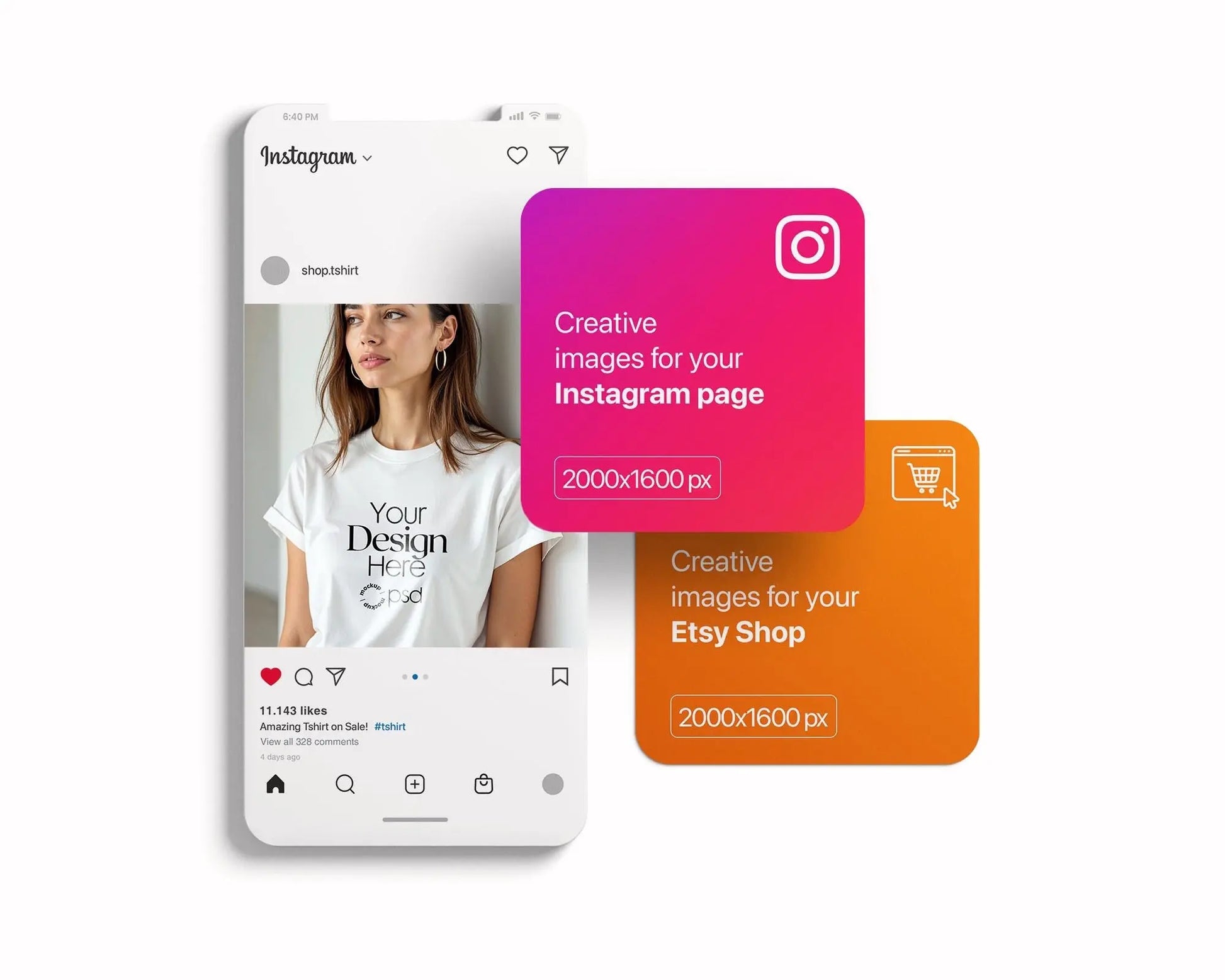 Woman White T-Shirt Mockup PSD | Gildan 64000 & Bella Canvas 3001 Print on Demand Tee Mockups for Designers, Boho Style Tshirt