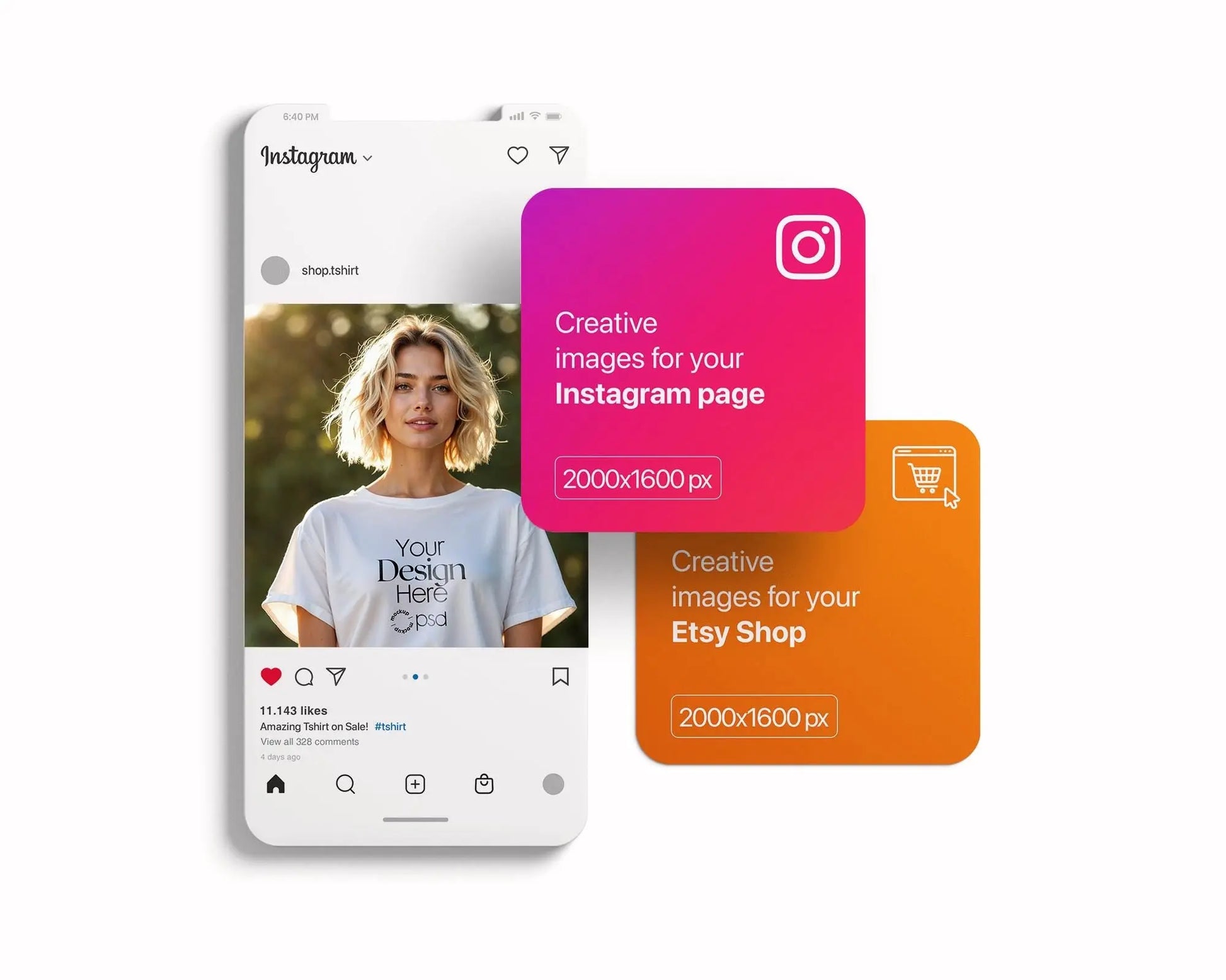 Woman White T-Shirt Mockup PSD | Gildan 64000 & Bella Canvas 3001 Print on Demand Tee Mockups for Designers, Boho Style Tshirt