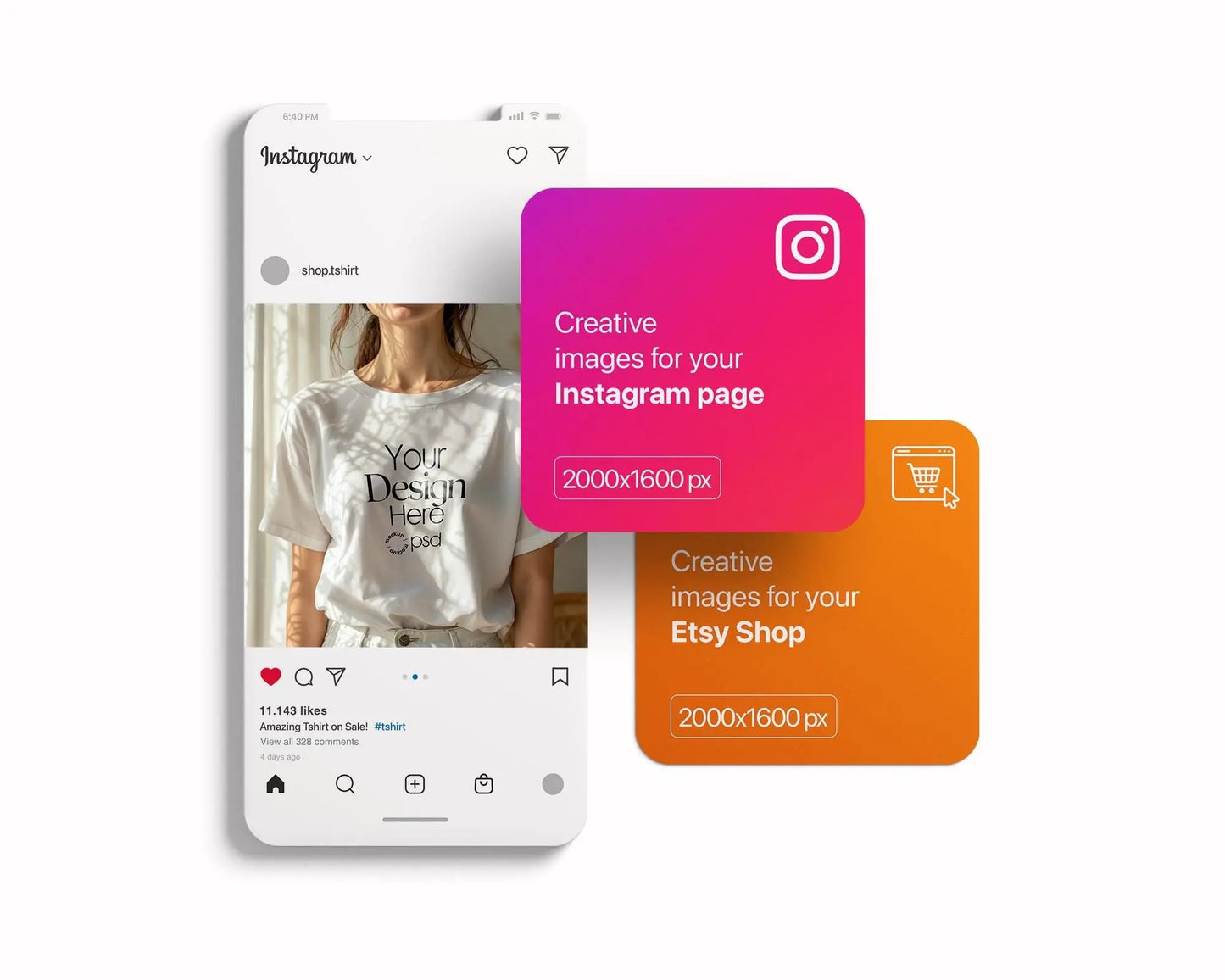 Woman White T-Shirt Mockup PSD | Gildan 64000 & Bella Canvas 3001 Print on Demand Tee Mockups for Designers, Boho Style Tshirt