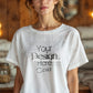 Woman White T-Shirt Mockup PSD | Gildan 64000 & Bella Canvas 3001 Print on Demand Tee Mockups for Designers, Boho Style Tshirt