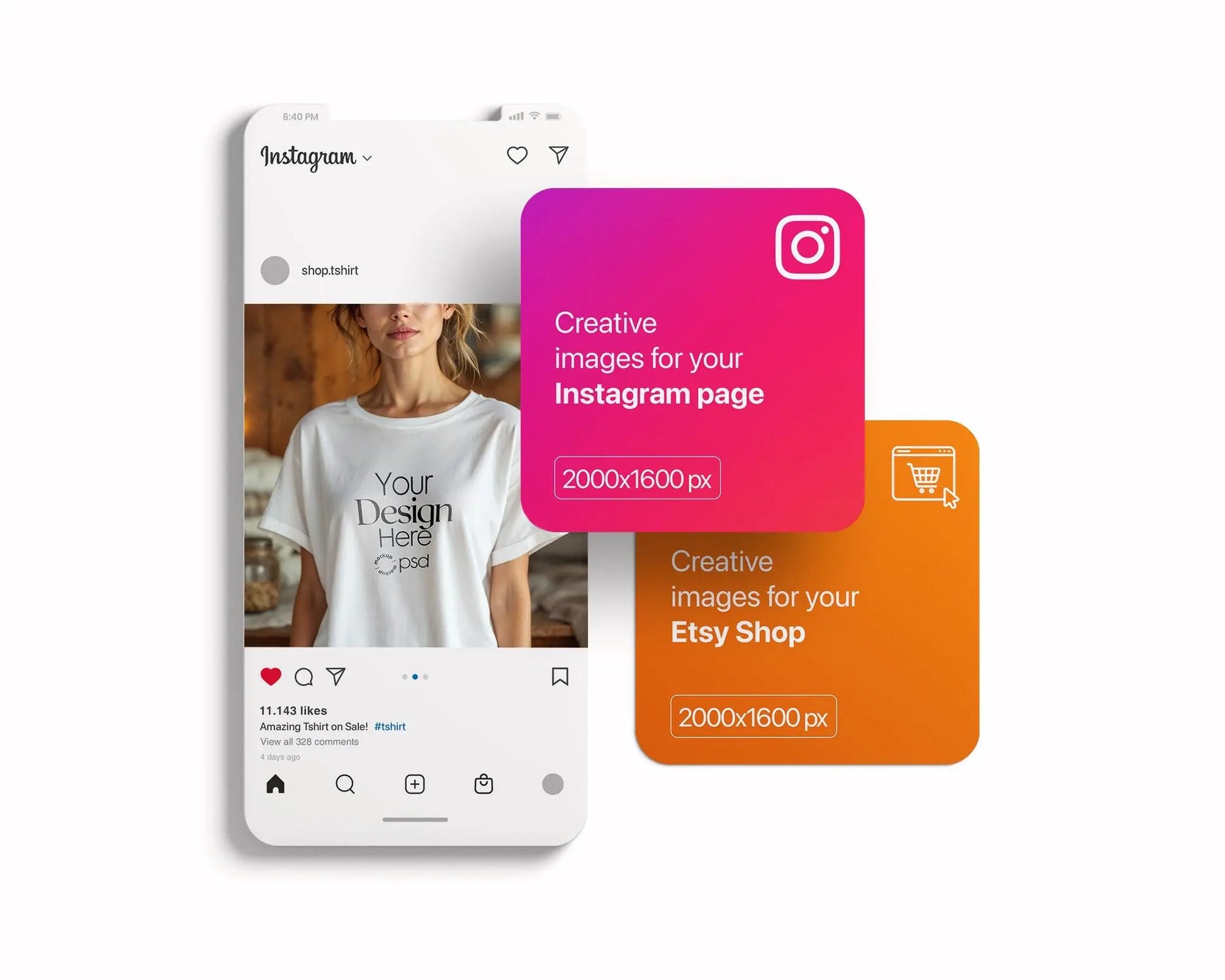 Woman White T-Shirt Mockup PSD | Gildan 64000 & Bella Canvas 3001 Print on Demand Tee Mockups for Designers, Boho Style Tshirt