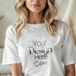Woman White T-Shirt Mockup PSD | Gildan 64000 & Bella Canvas 3001 Print on Demand Tee Mockups for Designers, Boho Style Tshirt