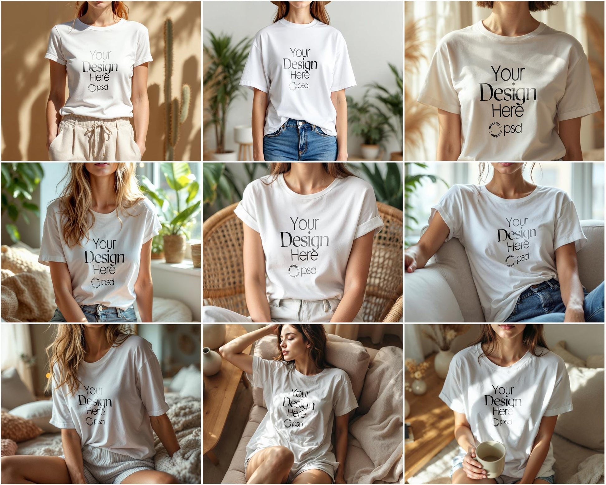 50 Tshirt Mockup Bundle PSD, Gildan 64000 & Bella Canvas 3001 Print on Demand Tee Mockups for Designers, Shirt Mockup , PSD Smart Objects