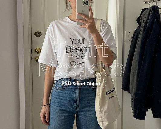 White Shirt Mockup PSD Bella Canvas 3001 T-Shirt Template for Design Preview & High-Quality Display
