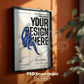 Blank Wooden Poster Frame Mockup, Wall Art Frame Mockup for Digital Download, Posters and Artwork Smart Object Instant Download