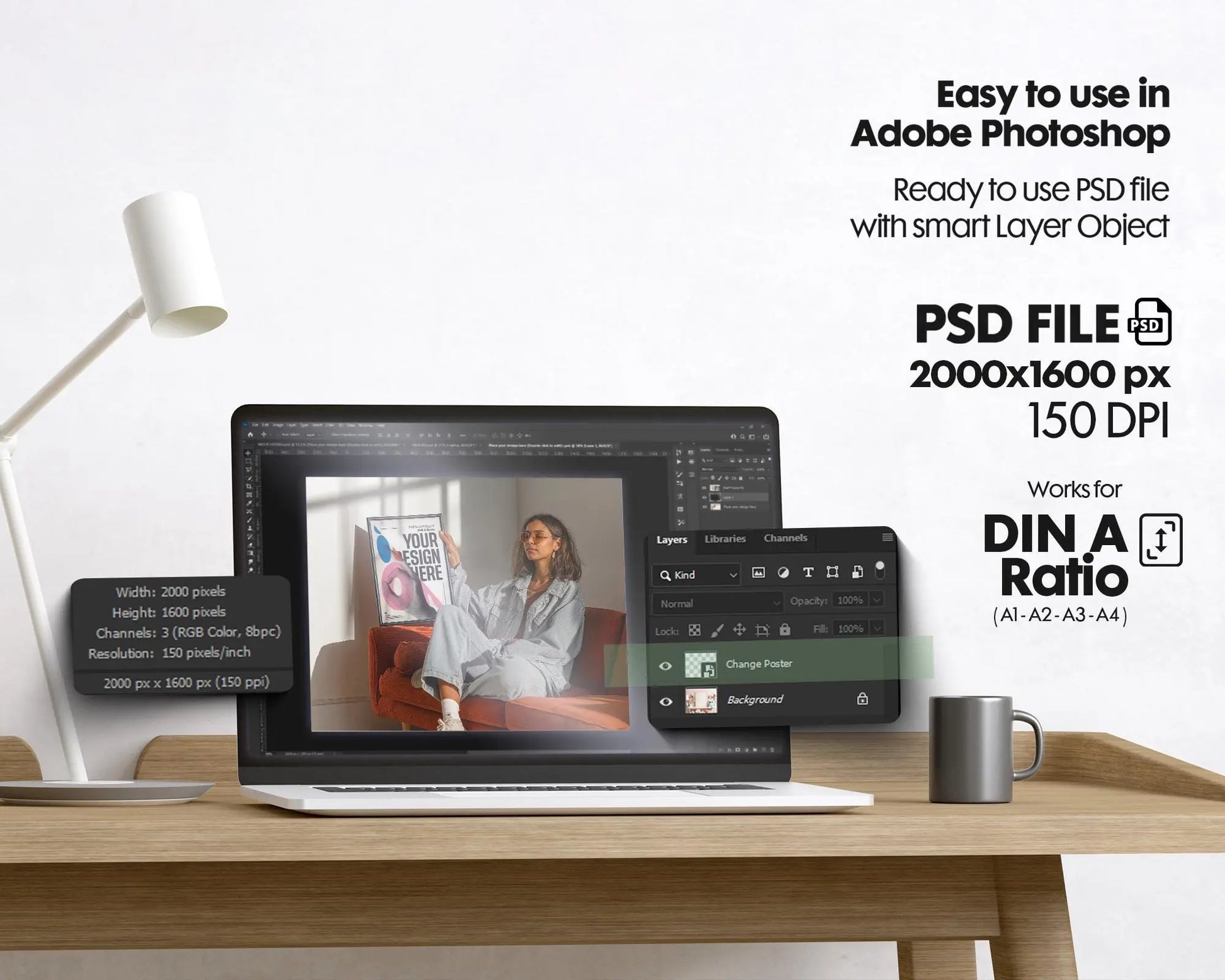 Frame Mockup PSD With Person Holding , PSD Photoshop Mockup, Frame Mockup Home Interior, Interior Frame Mockup Woman